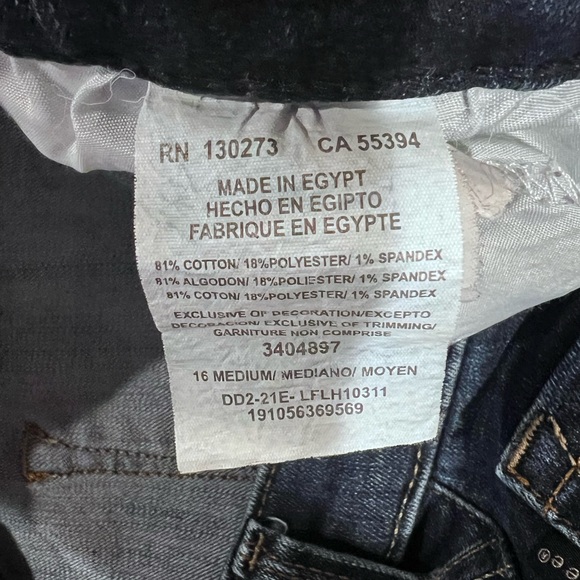 Lee Relaxed Fit Straight Leg High Rise Jeans. Size 16. - Picture 4 of 4